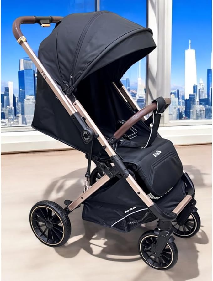 👶 عربة أطفال Kidilo 6600 – أسود | تصميم فخم وراحة كاملة لطفلك